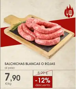 Supermercados Plaza Salchichas blancas o rojas oferta