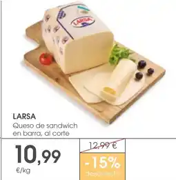 Supermercados Plaza LARSA Queso de sandwich en barra oferta