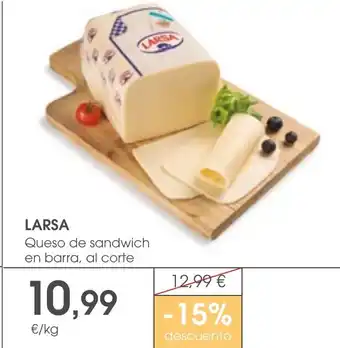 Supermercados Plaza LARSA Queso de sandwich en barra oferta