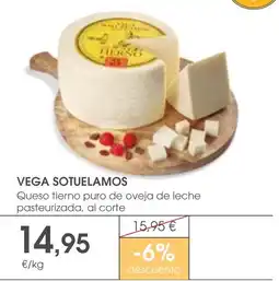 Supermercados Plaza VEGA SOTUELAMOS Queso tierno puro de oveja de leche pasteurizada oferta