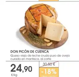 Supermercados Plaza DON PICÓN DE CUENCA Queso viejo de leche cruda puro de oveja curado en manteca oferta