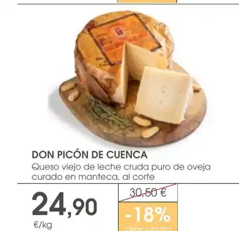 Supermercados Plaza DON PICÓN DE CUENCA Queso viejo de leche cruda puro de oveja curado en manteca oferta