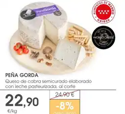 Supermercados Plaza PEÑA GORDA Queso de cabra semicurado elaborado con leche pasteurizada oferta