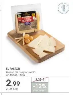 Supermercados Plaza EL PASTOR Queso de oveja curado en tapas oferta