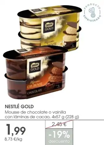 Supermercados Plaza NESTLÉ GOLD Mousse de chocolate o vainilla oferta