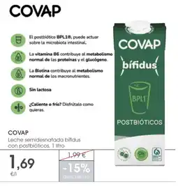 Supermercados Plaza COVAP Leche semidesnatada bífidus con postbióticos oferta
