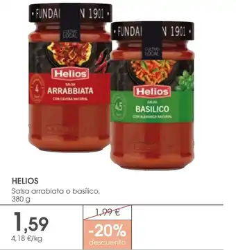 Supermercados Plaza HELIOS Salsa arrabiata o basílico oferta