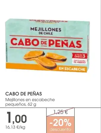 Supermercados Plaza CABO DE PEÑAS Mejillones en escabeche pequeños oferta