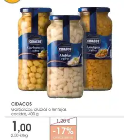 Supermercados Plaza CIDACOS Garbanzos, alubias o lentejas oferta