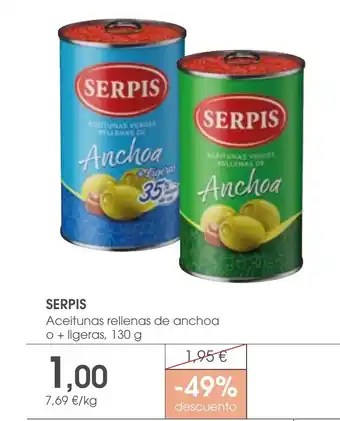 Supermercados Plaza SERPIS Aceitunas rellenas de anchoa oferta