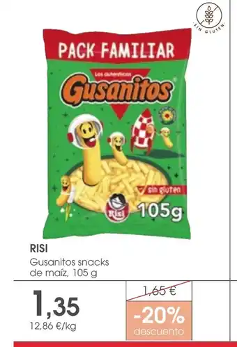 Supermercados Plaza RISI Gusanitos snacks de maíz oferta