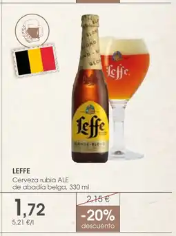 Supermercados Plaza LEFFE Cerveza rubia ALE de abadía belga oferta