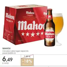 Supermercados Plaza MAHOU Cerveza rubia lager especial oferta