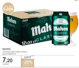 Supermercados Plaza MAHOU Cerveza rubia lager clásica oferta