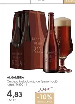 Supermercados Plaza ALHAMBRA Cerveza tostada roja de fermentación larga oferta
