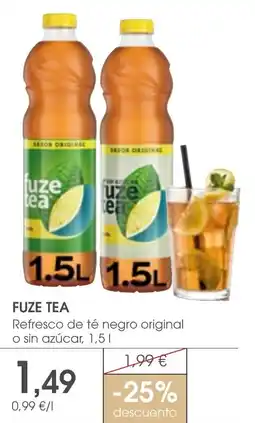 Supermercados Plaza FUZE TEA Refresco de té negro original o sin azúcar oferta