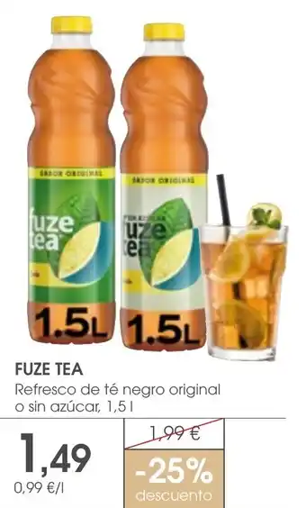 Supermercados Plaza FUZE TEA Refresco de té negro original o sin azúcar oferta