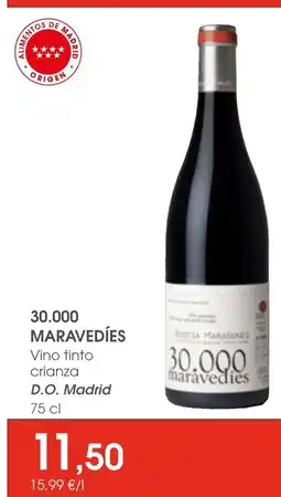 Supermercados Plaza 30.000 MARAVEDÍES Vino tinto crianza D.O. Madrid oferta