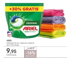 Supermercados Plaza ARIEL Detergente en cápsulas original oferta