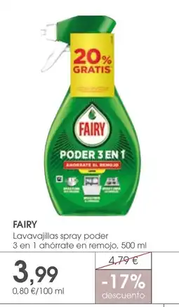Supermercados Plaza FAIRY Lavavajillas spray poder 3 en 1 ahórrate en remojo oferta