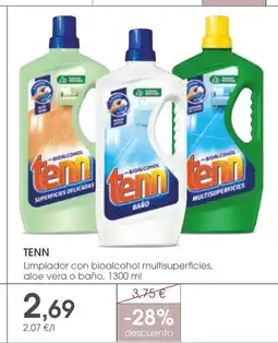 Supermercados Plaza TENN Limpiador con bioalcohol multisuperficies, aloe vera o baño oferta