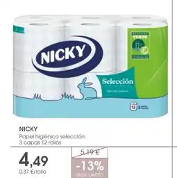 Supermercados Plaza NICKY Papel higiénico selección oferta