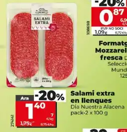 Maxi Dia Salami extra en llenques oferta