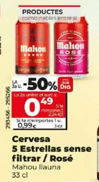 Maxi Dia Cervesa 5 Estrellas sense filtrar / Rosé oferta