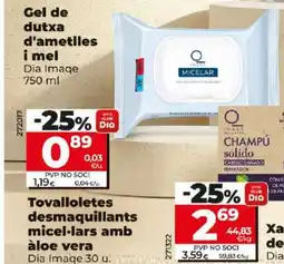 Maxi Dia Tovalloletes desmaquillants micel·lars amb àloe vera oferta