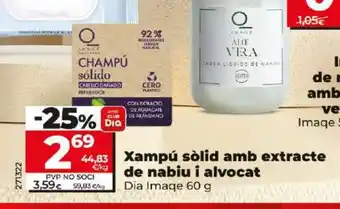 Maxi Dia Xampú sòlid amb extracte de nabiu i alvocat oferta