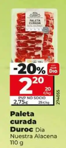 Dia Paleta curada Duroc oferta