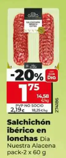 Dia Salchichón ibérico en lonchas oferta
