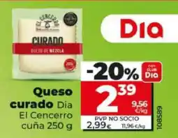 Dia Queso curado Dia El Cencerro cuña 250 g oferta