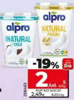 Dia alpro NATURAL COCO / NATURAL AVENA oferta
