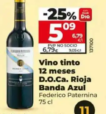 Dia Vino tinto 12 meses D.O.Ca. Rioja Banda Azul oferta