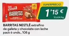 Masymas Nestlé - barritas extrafino de galleta y chocolate con leche oferta