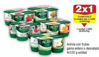 FROIZ Danone - activia con frutas gama entero o desnatado oferta