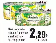 FROIZ Bonduelle - maiz dulce o guisantes al natural lata oferta