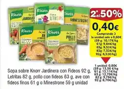 FROIZ Knorr - sopa sobre jardinera con fideos oferta