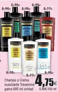 FROIZ Tresemmé - champú o crema suavizante gama oferta