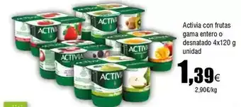 FROIZ Danone - activia con frutas gama entero o desnatado oferta