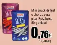 FROIZ Froiz - mini snack de fuet o chorizo para picar bolsa oferta