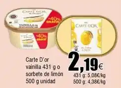 FROIZ Dor - carte d'or vainilla o sorbete de limón oferta