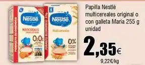 FROIZ Nestlé - papilla multicereales original o con galleta maria oferta
