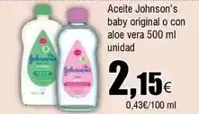 FROIZ Johnson's - aceite original o con aloe vera oferta