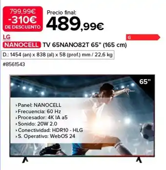 Costco Lg - nanocell tv 65nano82t 65 oferta