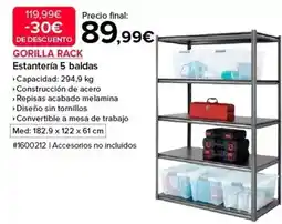 Costco Gorilla rack estantería 5 baldas oferta