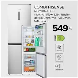 Tien 21 Hisense - combi rb390n4bcc oferta