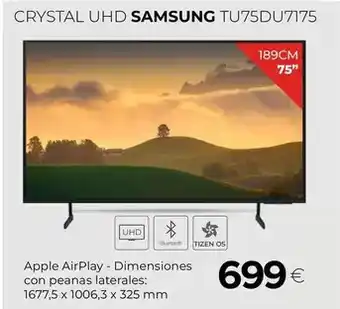 Tien 21 Crystal - airplay - dimensiones con peanas laterales oferta