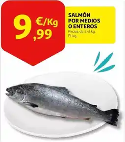 Alcampo Salmón por medios o enteros oferta